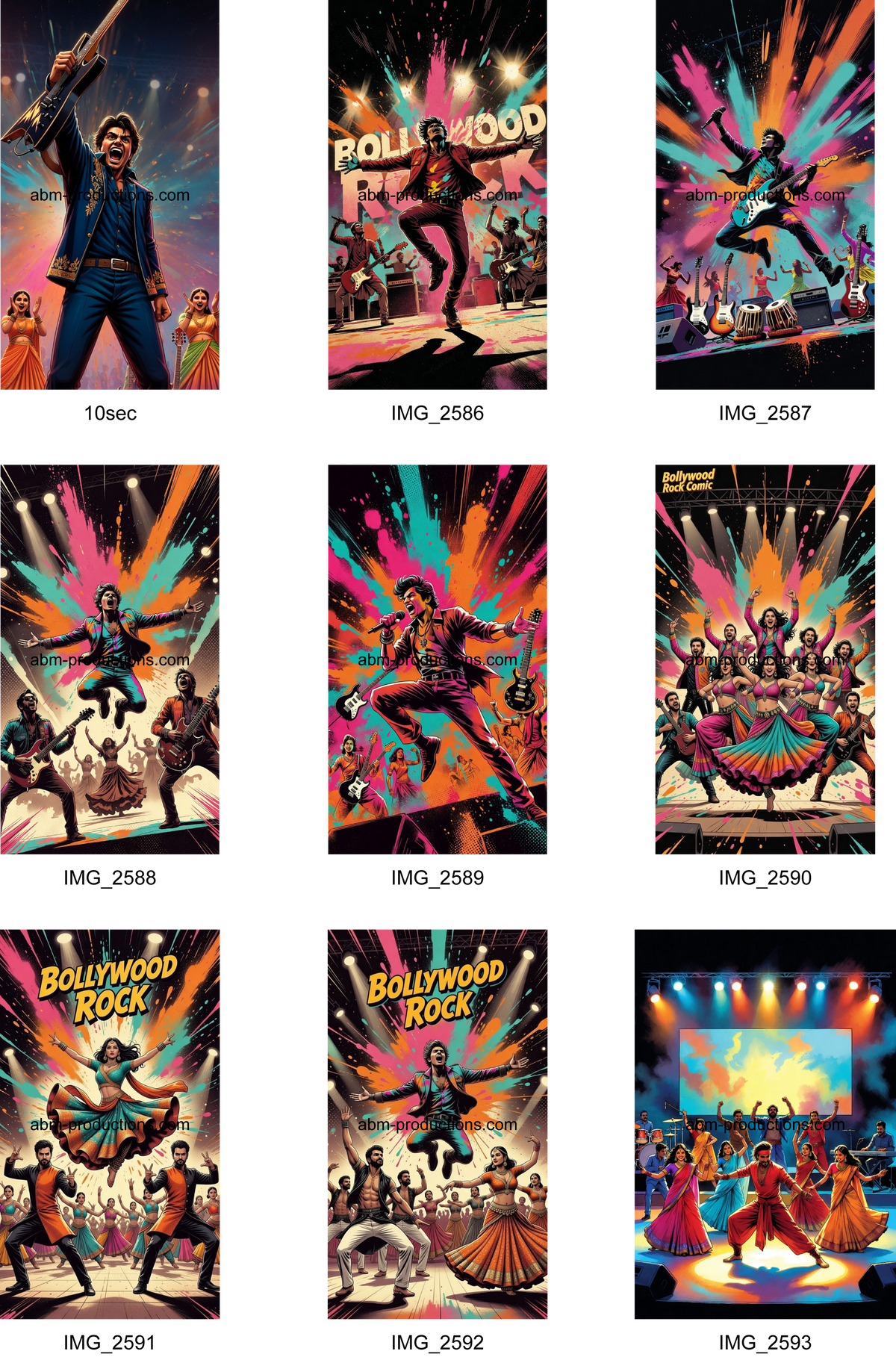 Bollywood Rock | Mega Content Pack (35 Images + 2 Animated Video Reels + MP3 Audio Track)