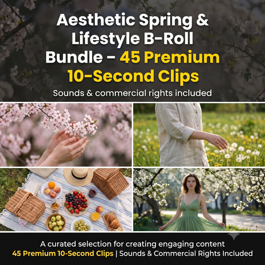 TREND & SPECIAL OFFER Aesthetic Spring B-Roll Bundle – 45 Premium 10-Second Clips