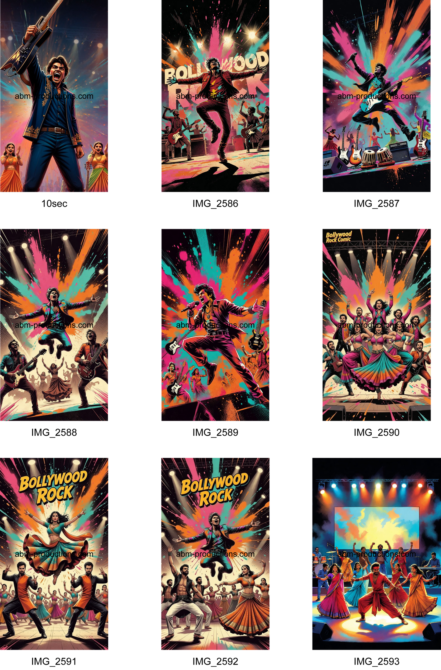 Bollywood Rock | Mega Content Pack (35 Images + 2 Animated Video Reels + MP3 Audio Track)